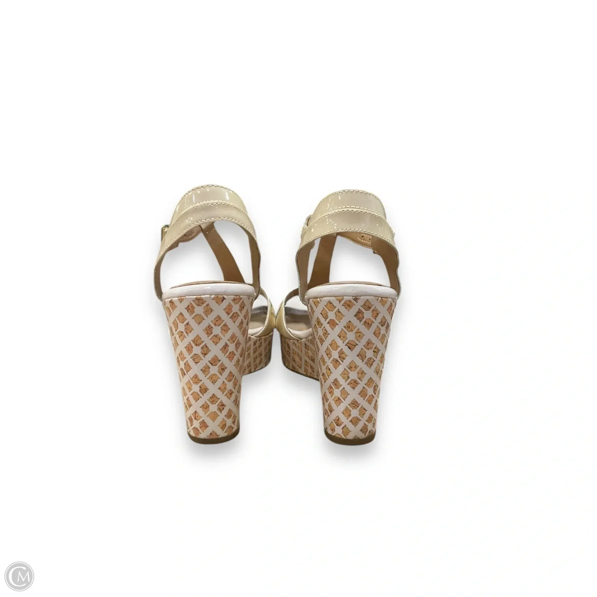 Sandals Heels Wedge By Clarks In Beige, Size: 9.5
