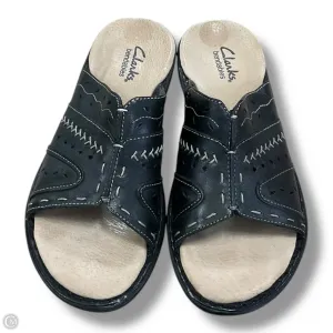 Sandals Heels Wedge By Clarks In Black, Size: 6.5