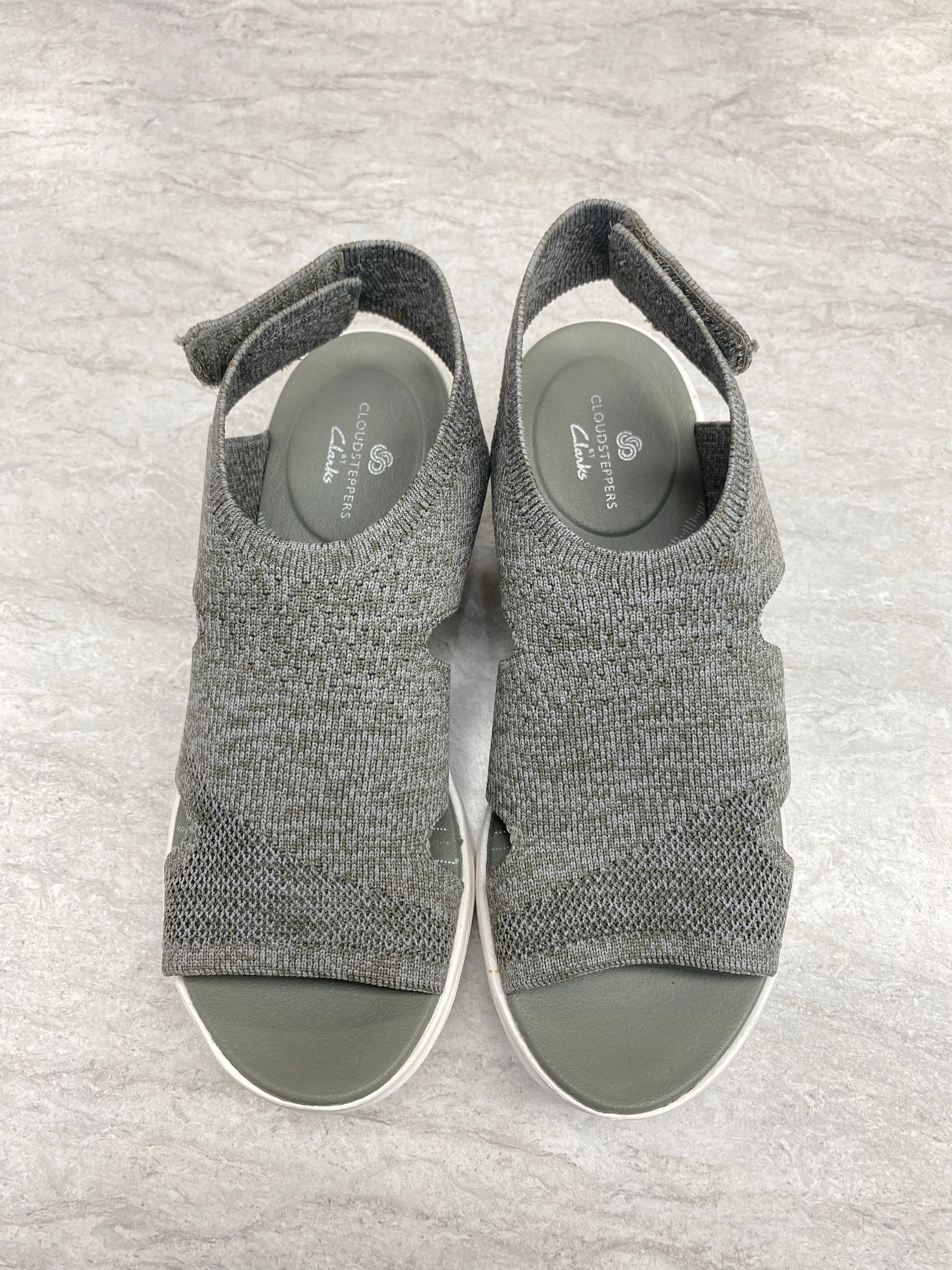 Sandals Heels Wedge By Clarks In Grey, Size: 7