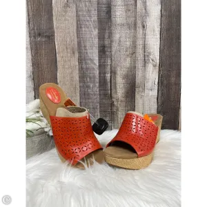 Sandals Heels Wedge By Clarks In Orange, Size: 10