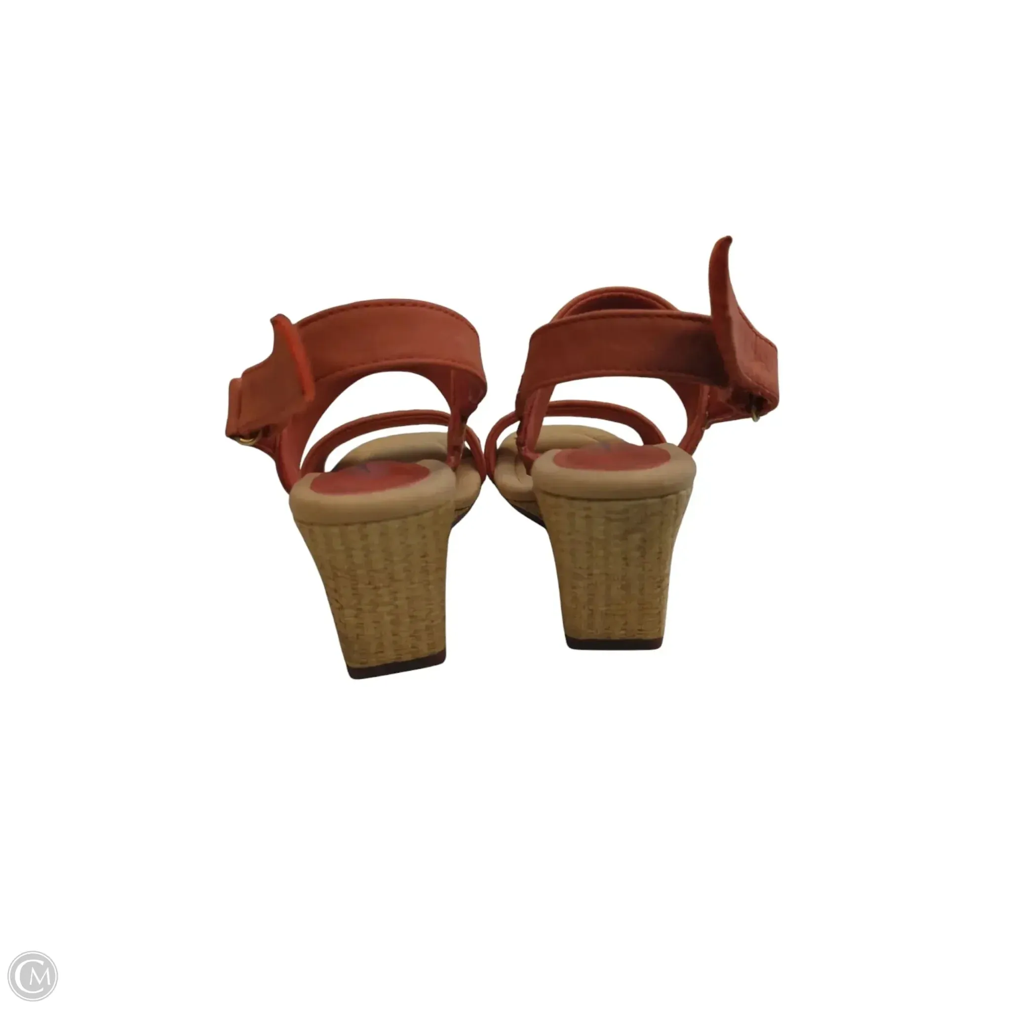 Sandals Heels Wedge By Clarks In Red, Size: 8
