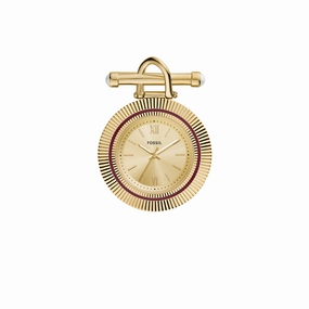 Scarlette Three-Hand Gold-Tone Stainless Steel Watch Brooch