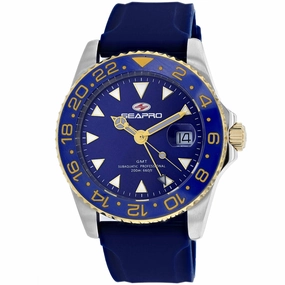 Seapro Men's Watch - Agent Quartz Silver Tone Case Blue Dial Rubber Strap | SP0124