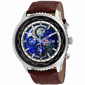 Seapro Men's Watch - Meridian World Timer GMT Blue Dial Leather Strap | SP7131