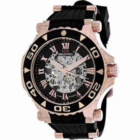 Seapro Men's Watch - Seaway Automatic Rose Gold Case Black Dial Strap | SP7753