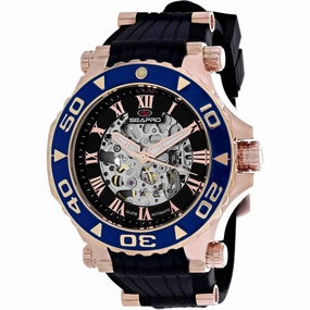 Seapro Men's Watch - Seaway Automatic Rose Gold Case Black Rubber Strap | SP7755