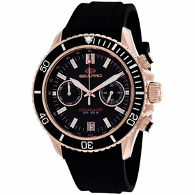 Seapro Men's Watch - Thrash Quartz Rose Gold Case Black Dial Rubber Strap | SP0333