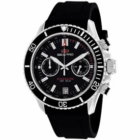 Seapro Men's Watch - Thrash Quartz Silver Tone Case Black Dial Rubber Strap | SP0330