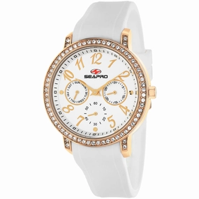Seapro Women's Watch - Swell Quartz Silver Tone Dial White Rubber Strap | SP4412
