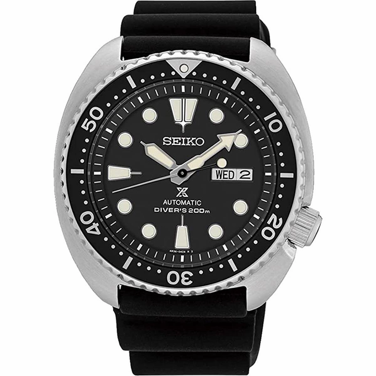 Seiko Men's Automatic Watch - Prospex Power Reserve Black Silicone Strap | SRPE93K1