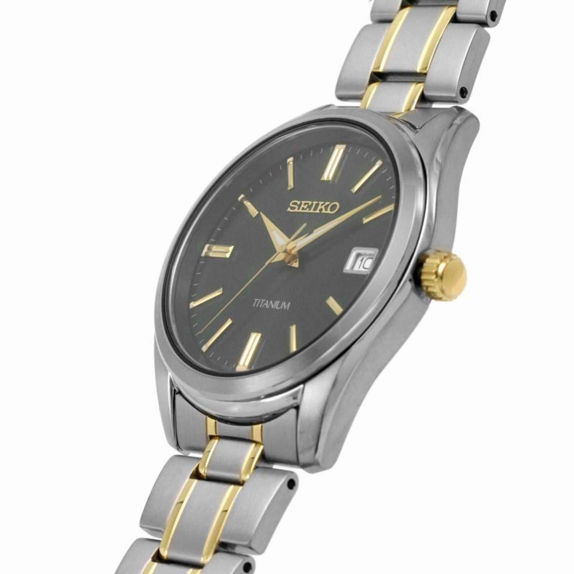 Seiko Men's Quartz Watch - Discover More Green Dial Two Tone Bracelet | SUR377P1