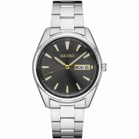 Seiko Men's Watch - Essentials Charcoal Dial Stainless Steel Bracelet | SUR343