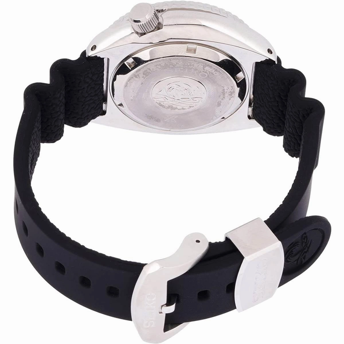 Seiko Men's Watch - Prospex Automatic Black Dial Silicone Rubber Strap | SRPE95K1