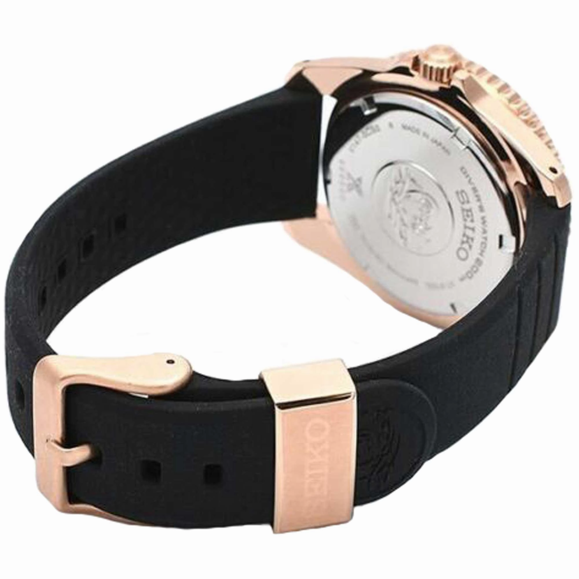 Seiko Men's Watch - Prospex Solar Power Reserve Black Dial Silicone Strap | SNE586P1