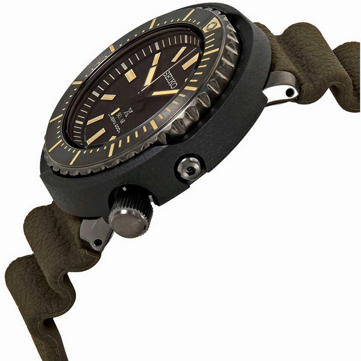 Seiko Men's Watch - Prospex Solar Powered Quartz Military Green Strap | SNE543P1
