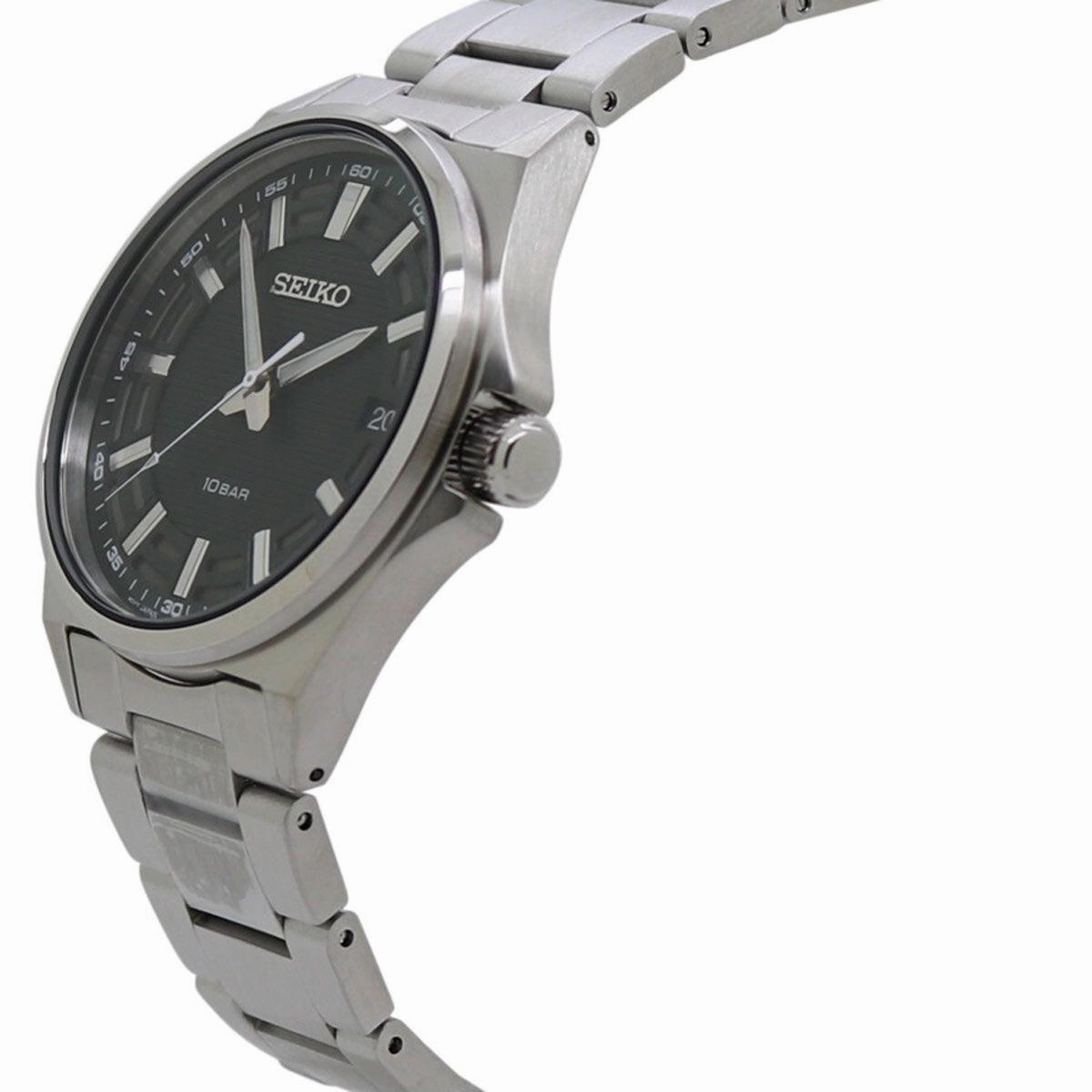 Seiko Men's Watch - Quartz Green Dial Silver Stainless Steel Bracelet | SUR503P1
