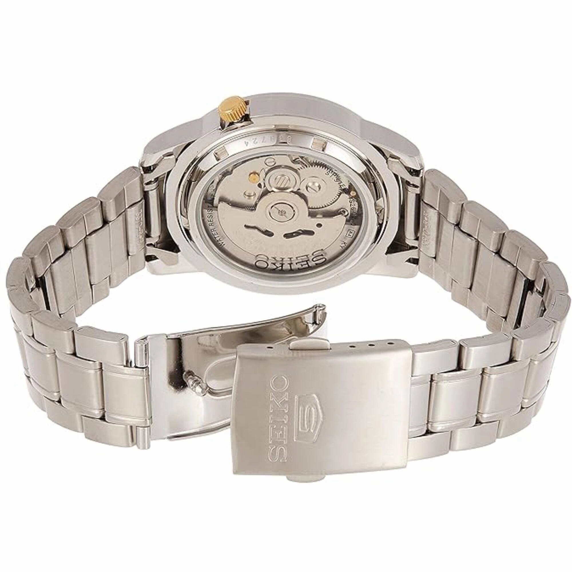 Seiko Men's Watch - Seiko 5 Automatic White Dial Stainless Steel Bracelet | SNKK07