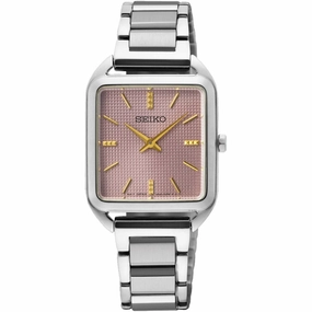 Seiko Women's Watch - Essentials Quartz Pink Dial Stainless Steel Bracelet | SWR077