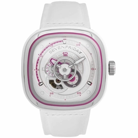 SevenFriday Men's Watch - P-Series Beach Club White and Pink Dial Strap | P3C-12
