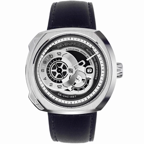 SevenFriday Men's Watch - Q Series Power Reserve Black and Silver Tone Dial | Q1-03