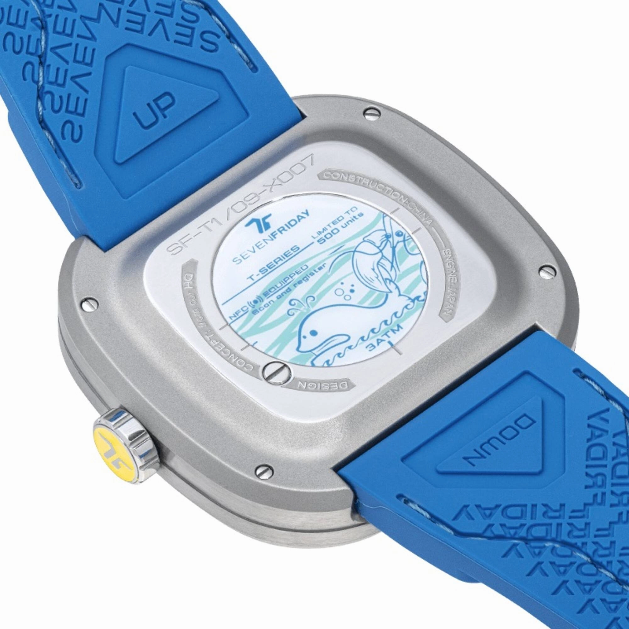 SevenFriday Unisex Watch - Beach Club Automatic Blue Soft Silicone Strap | T1-09