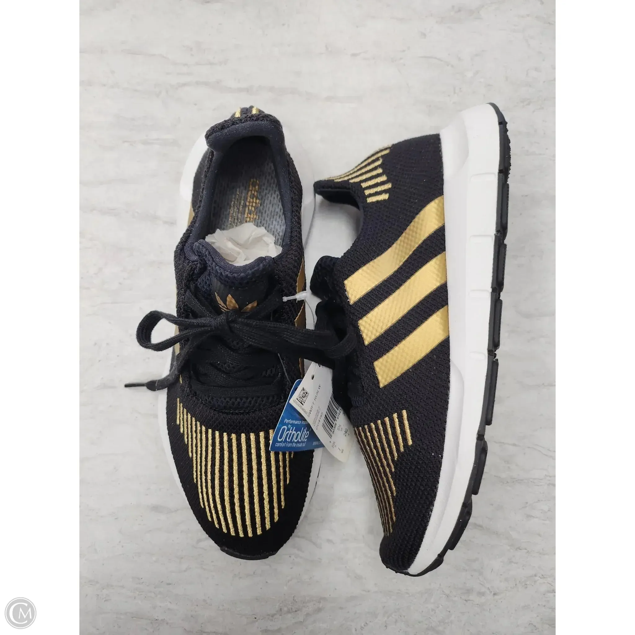 Shoes Athletic By Adidas In Black & Gold, Size: 7