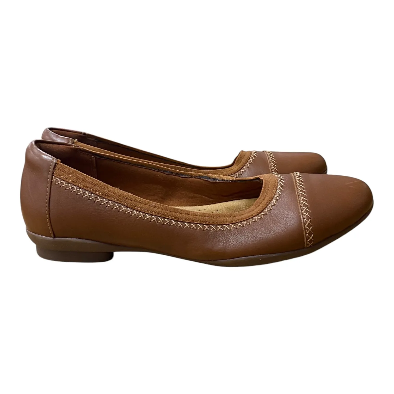 Shoes Flats By Clarks In Brown, Size:8.5