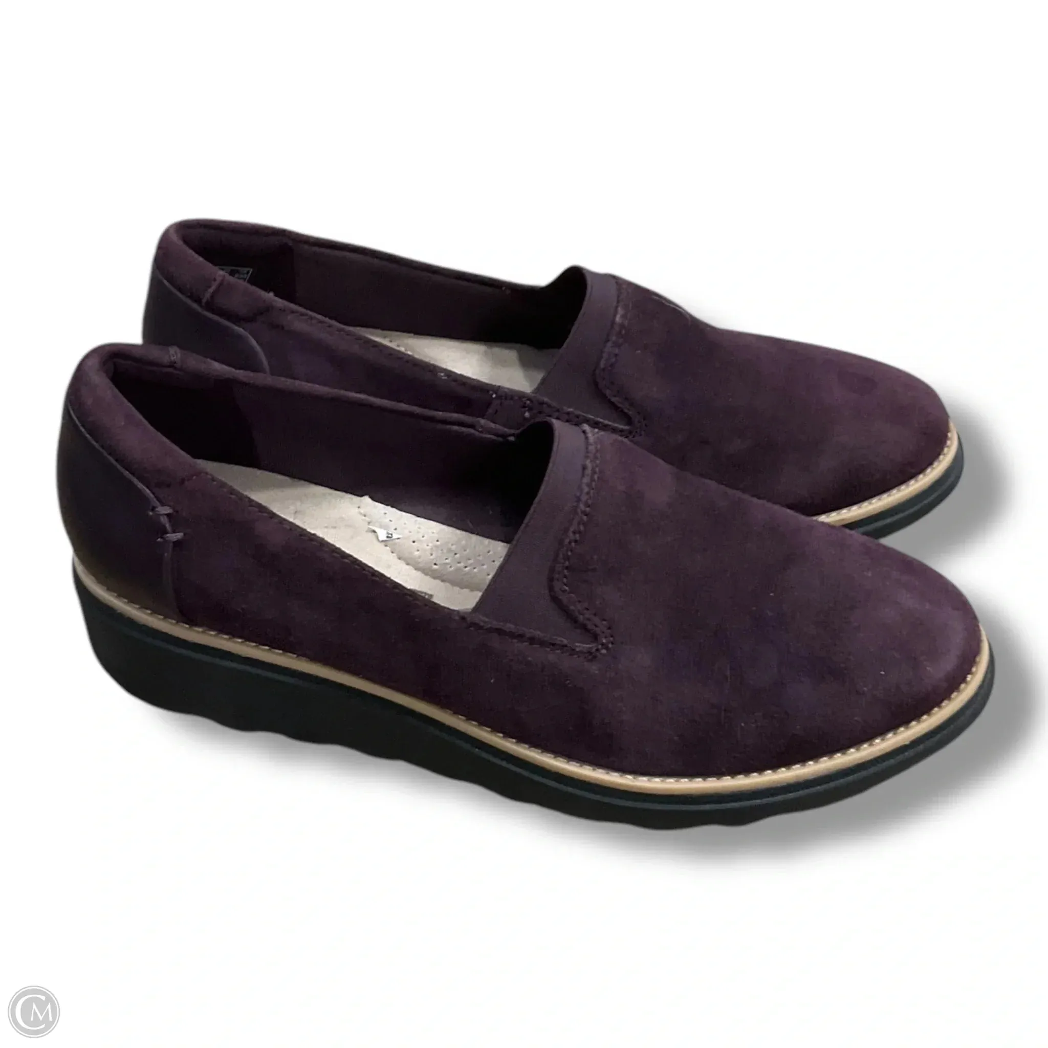 Shoes Flats By Clarks In Purple, Size: 6.5
