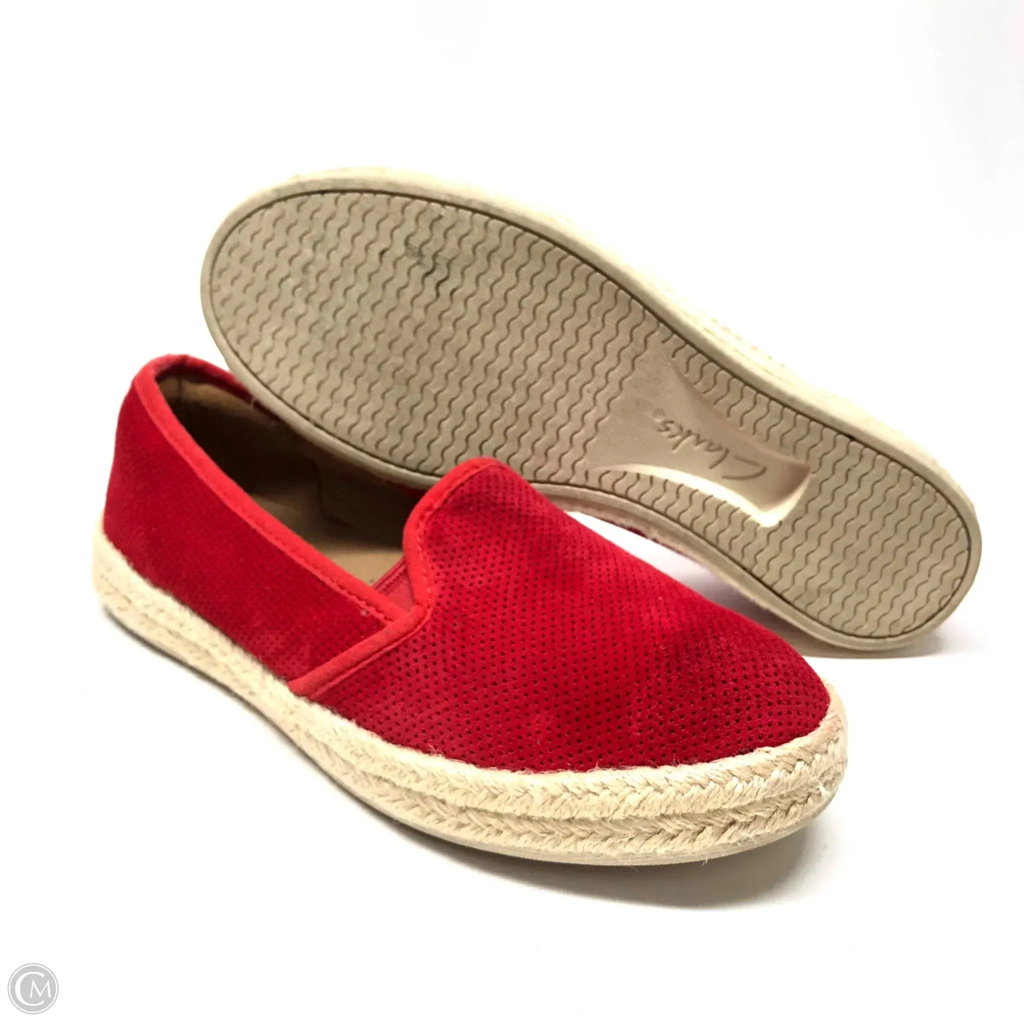 Shoes Flats By Clarks In Red, Size: 8