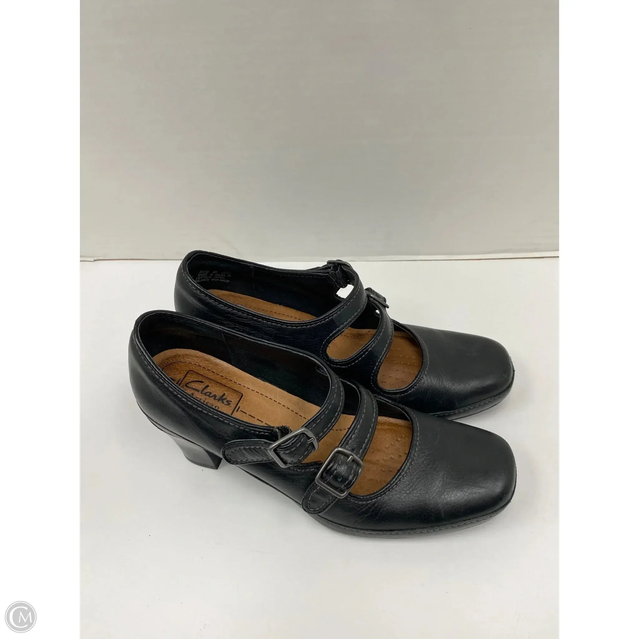Shoes Heels Block By Clarks In Black, Size: 8