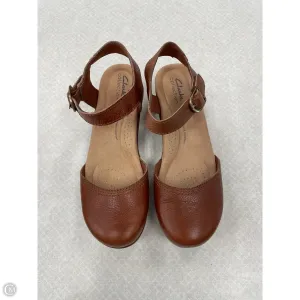 Shoes Heels Block By Clarks In Brown, Size: 8.5