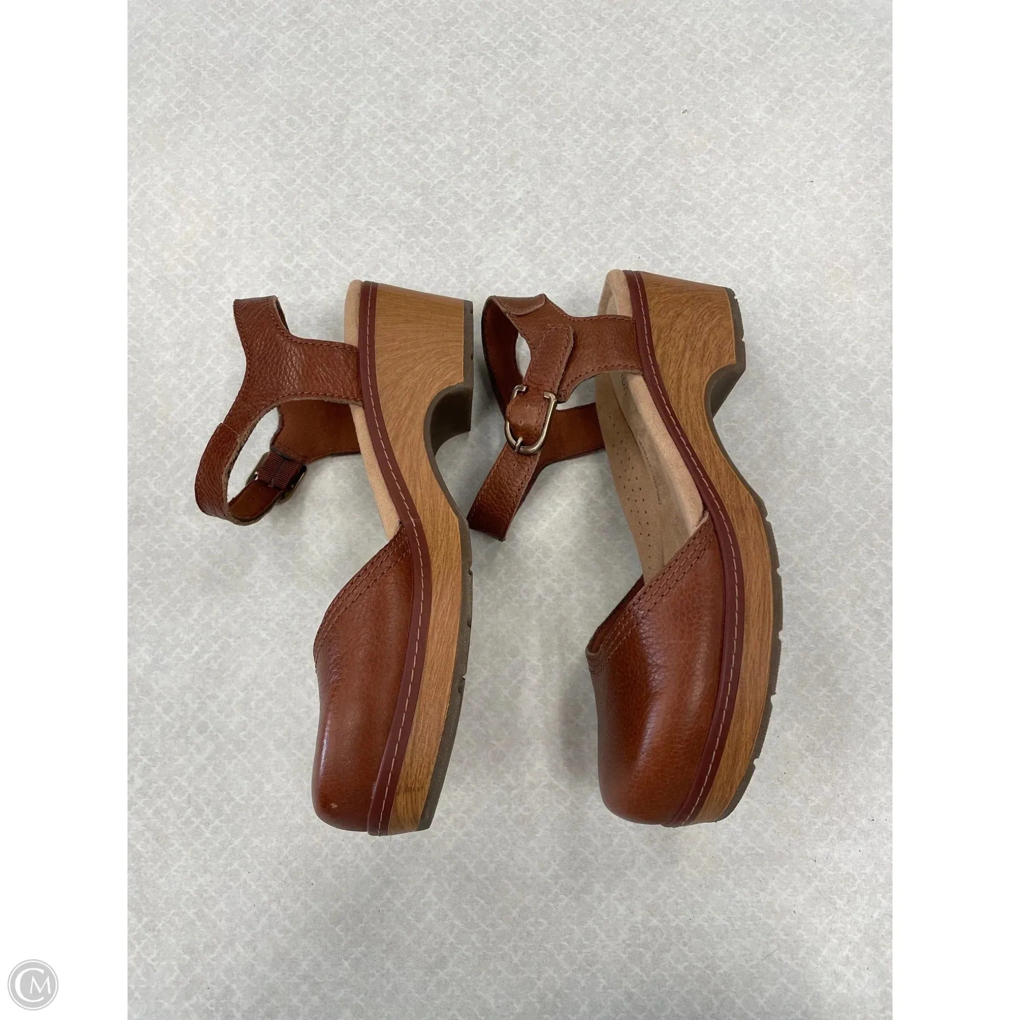 Shoes Heels Block By Clarks In Brown, Size: 8.5