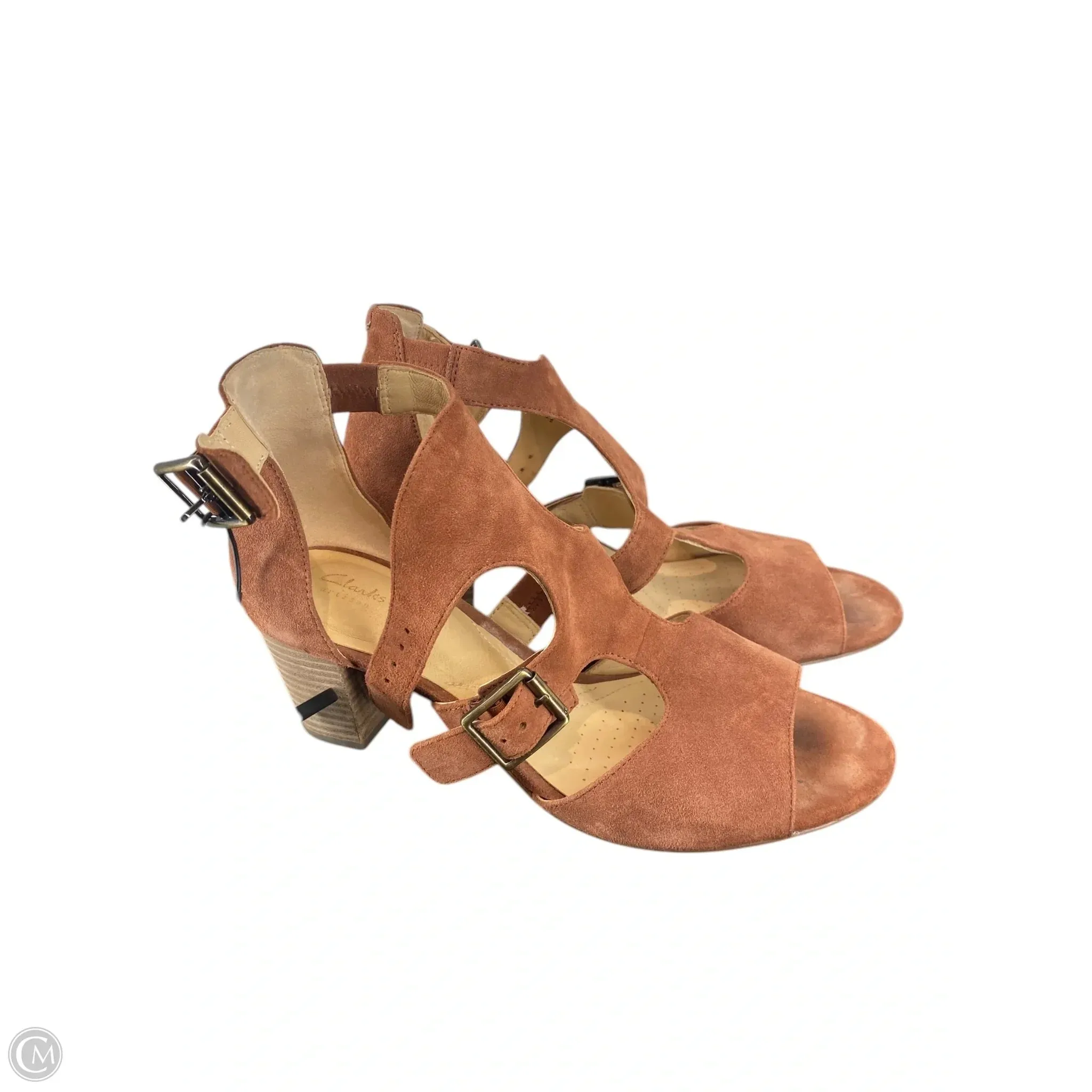 Shoes Heels Block By Clarks In Maroon, Size: 8.5
