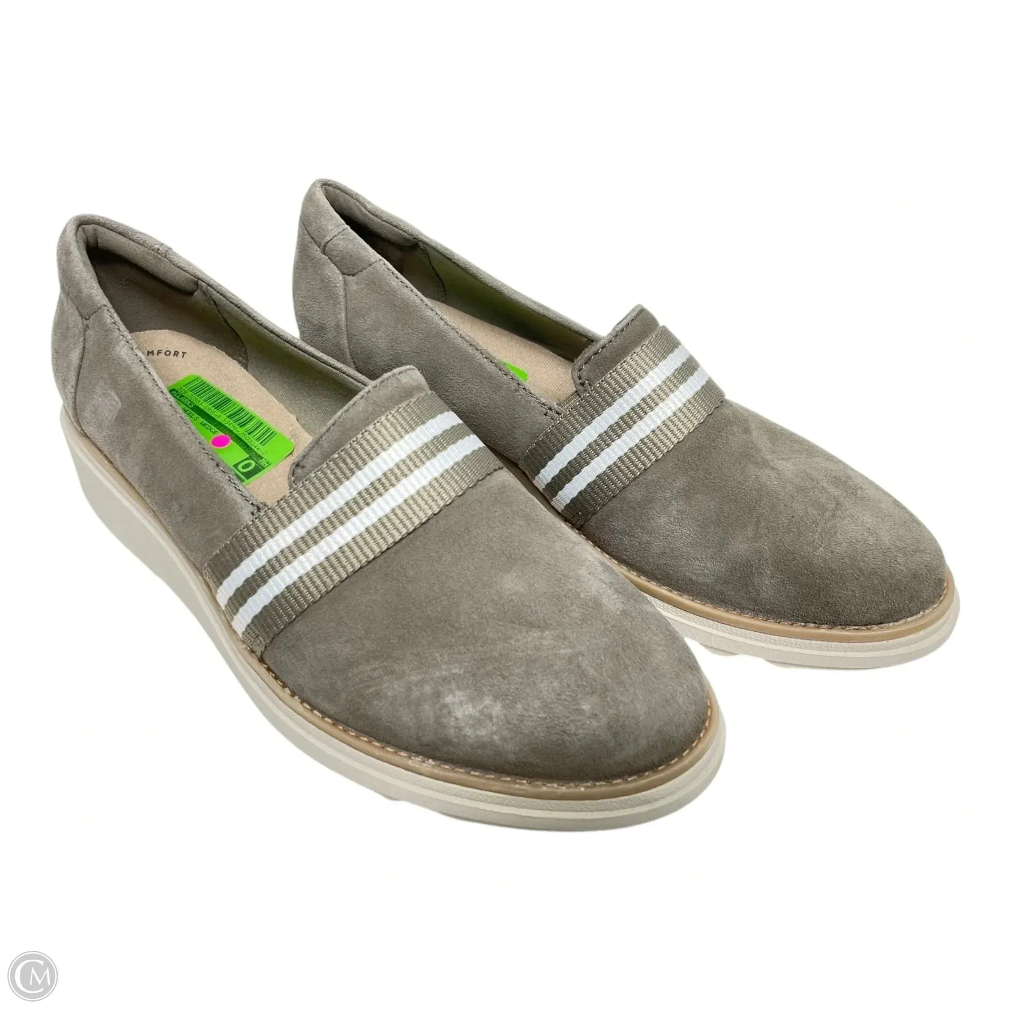 Shoes Heels Wedge By Clarks In Taupe, Size: 6.5