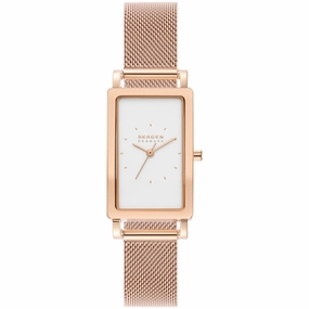 Skagen Women's Watch - Hagen White Dial Plated Stainless Steel Bracelet | SKW3095