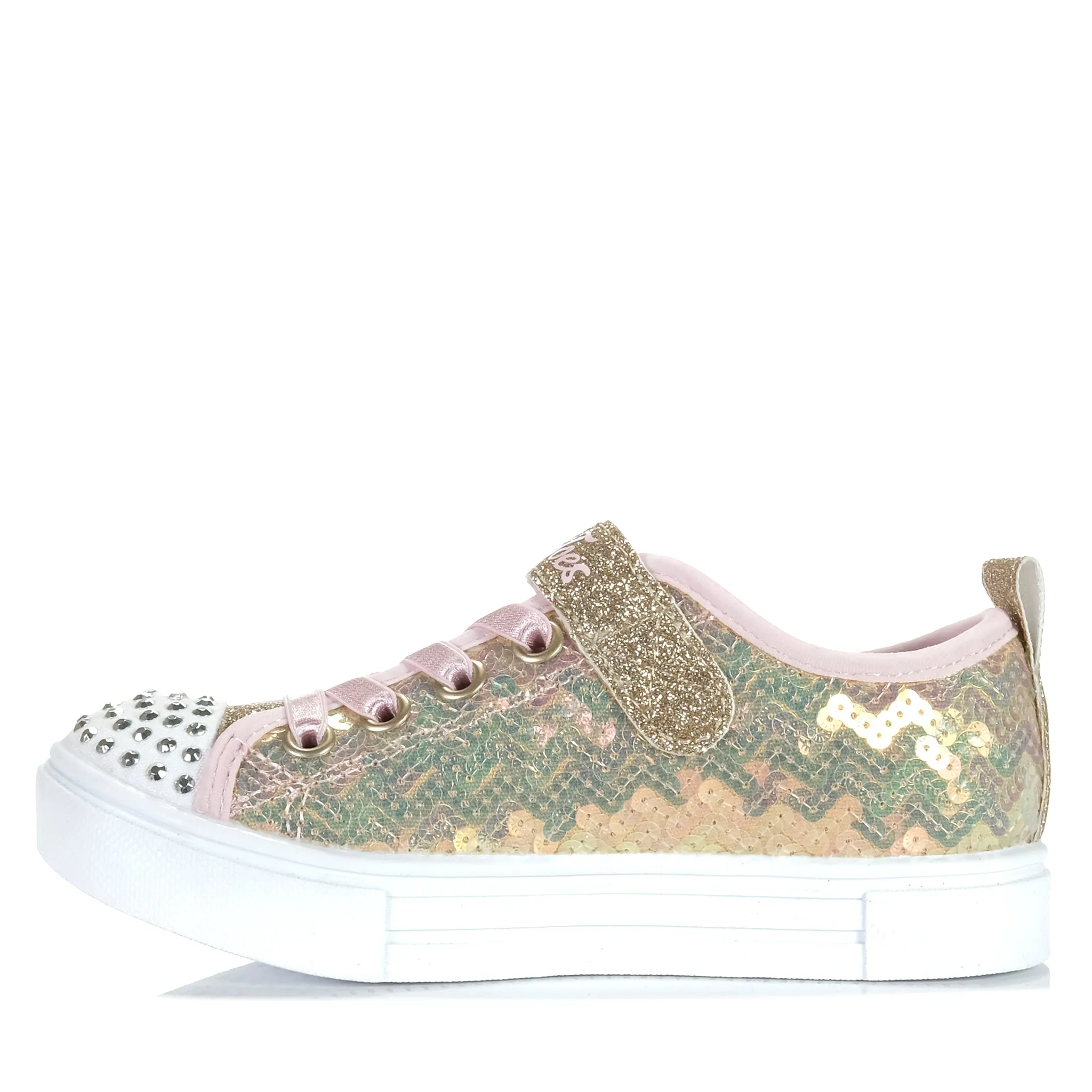 Skechers Kids' Twinkle Sparks - Sequin Party 314812L Gold/Pink Shoes_Skechers