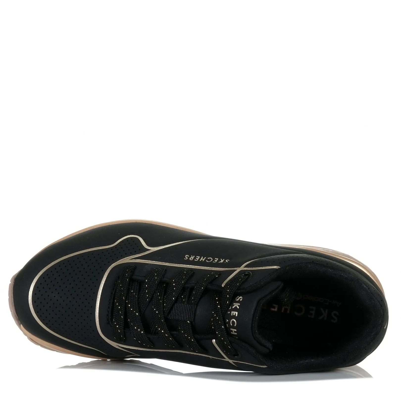 Skechers Uno - Cool Heels 177087 Black/Rose Gold Shoes_Skechers