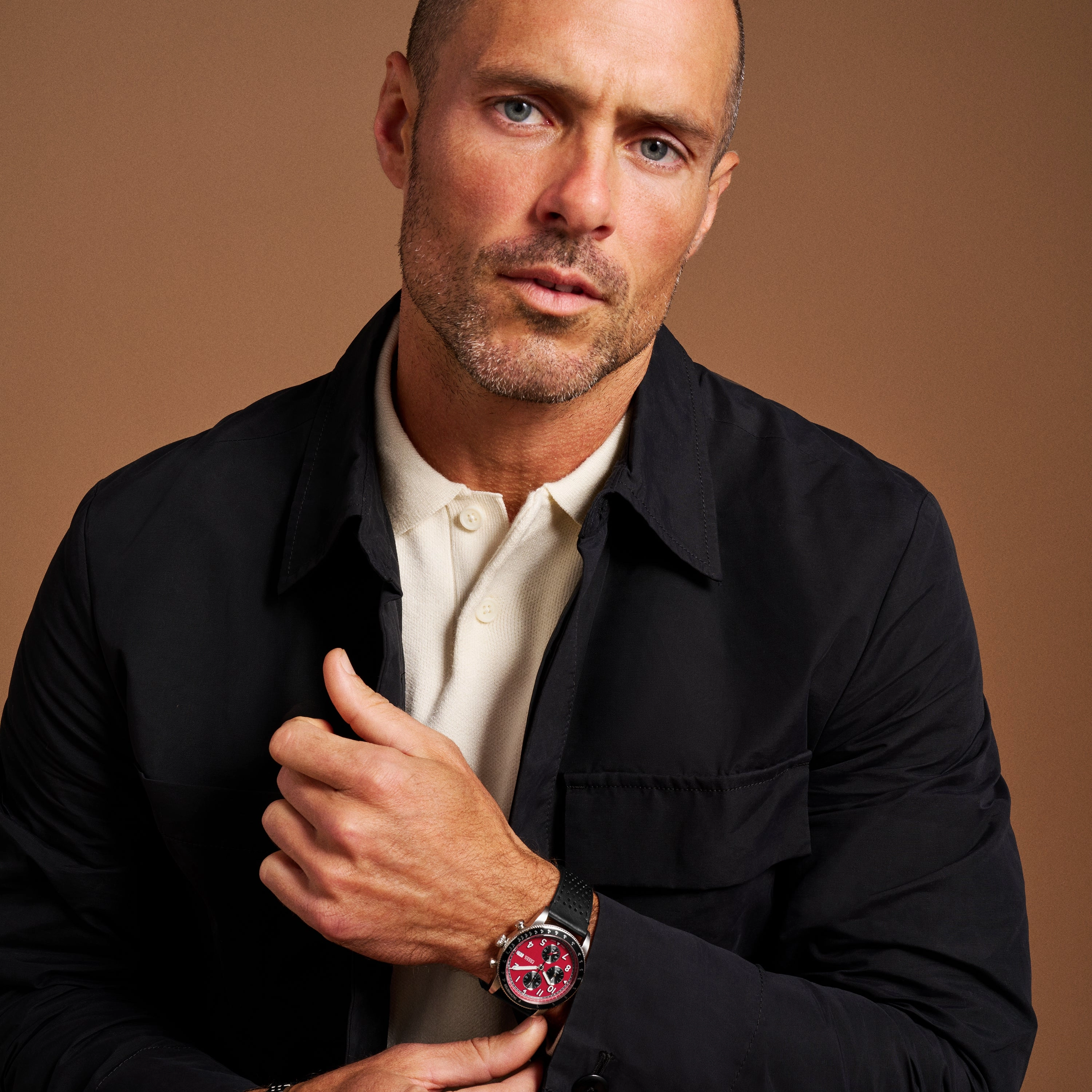 Sport Tourer Chronograph Black Leather Watch