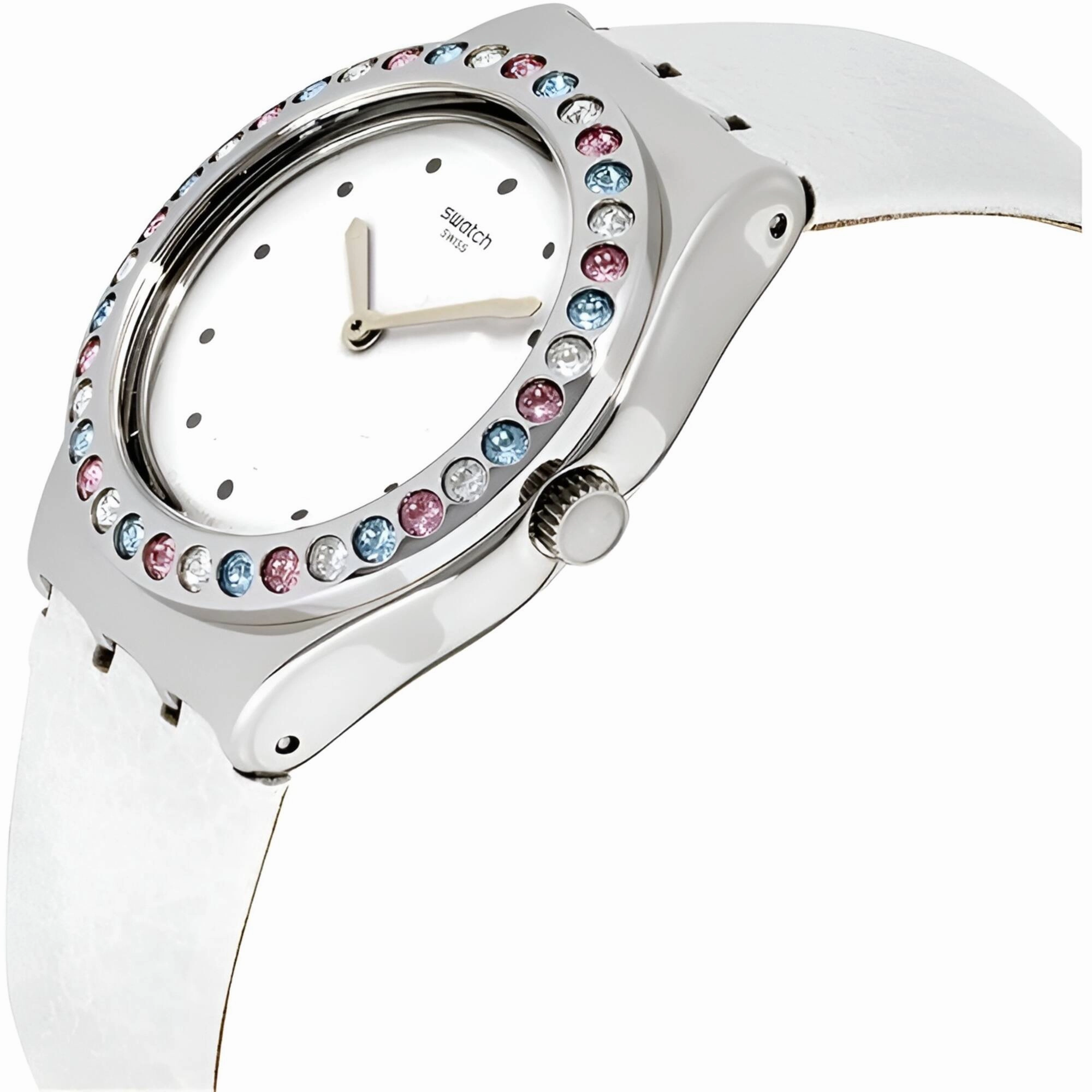 Swatch Women's Watch - Irony After Dinner White Dial Silicone Rubber Strap | YLS201