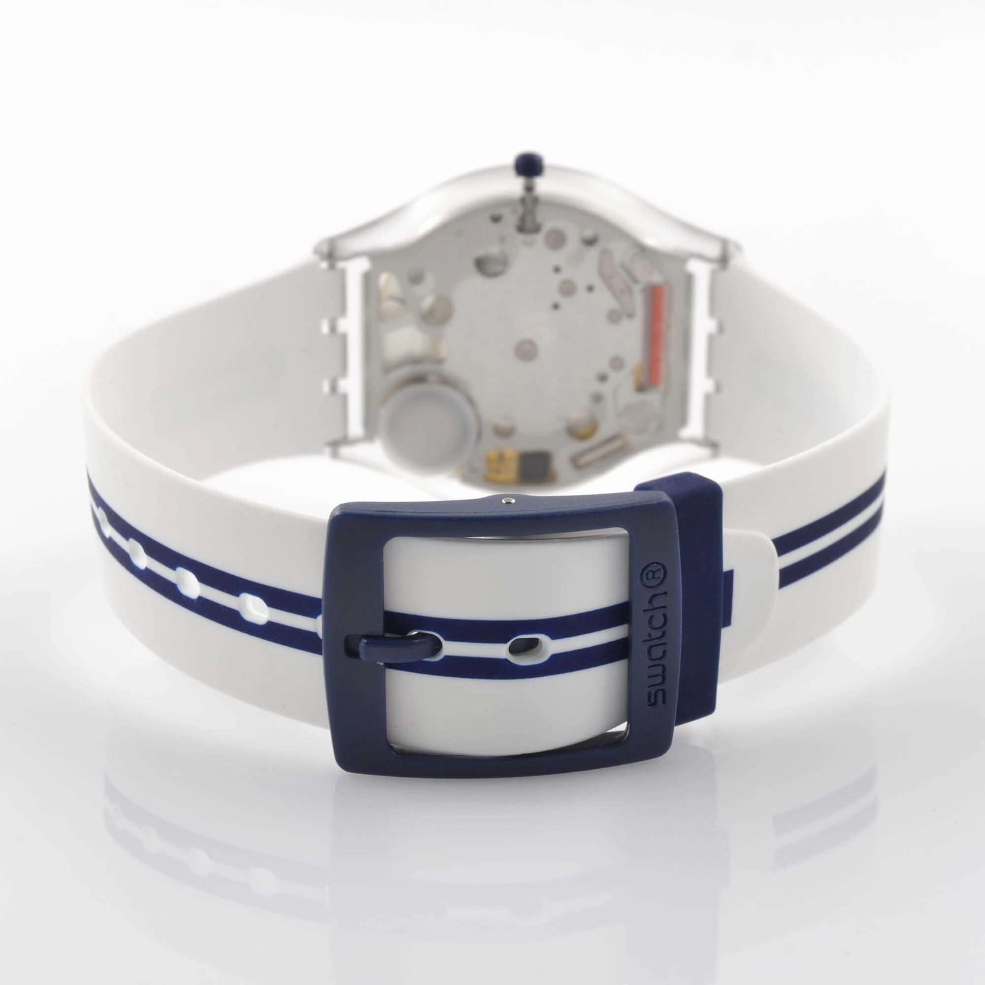 Swatch Women's Watch - Time to Swatch Mediolino Silver Dial Rubber Strap | SFE112