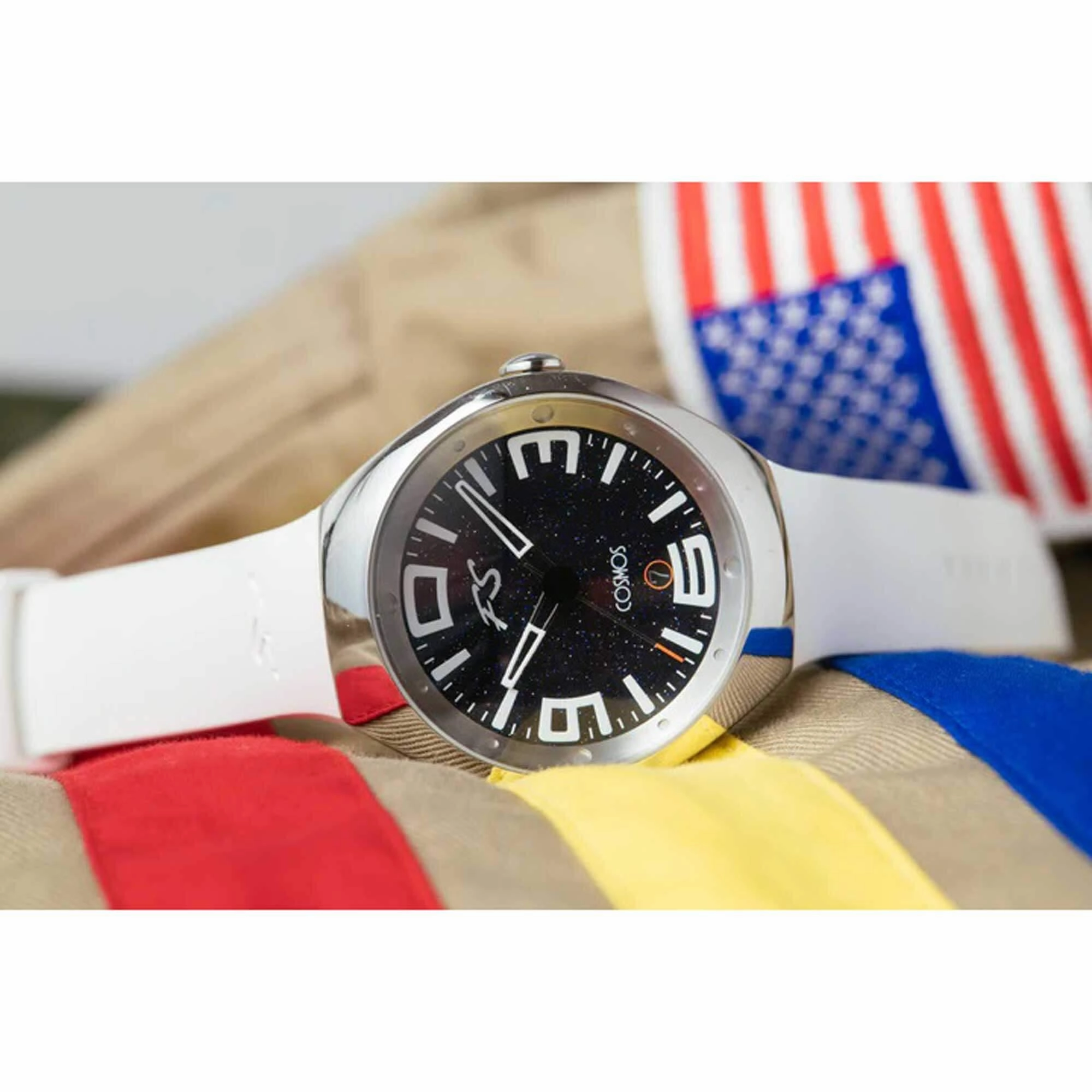 Szanto Icon Unisex Watch - Frank Stephenson Cosmos Steel Case White Strap | IC-FS-9004