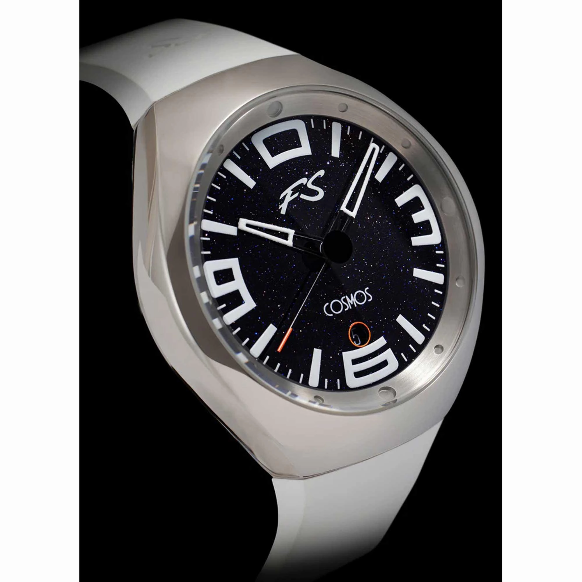Szanto Icon Unisex Watch - Frank Stephenson Cosmos Steel Case White Strap | IC-FS-9004