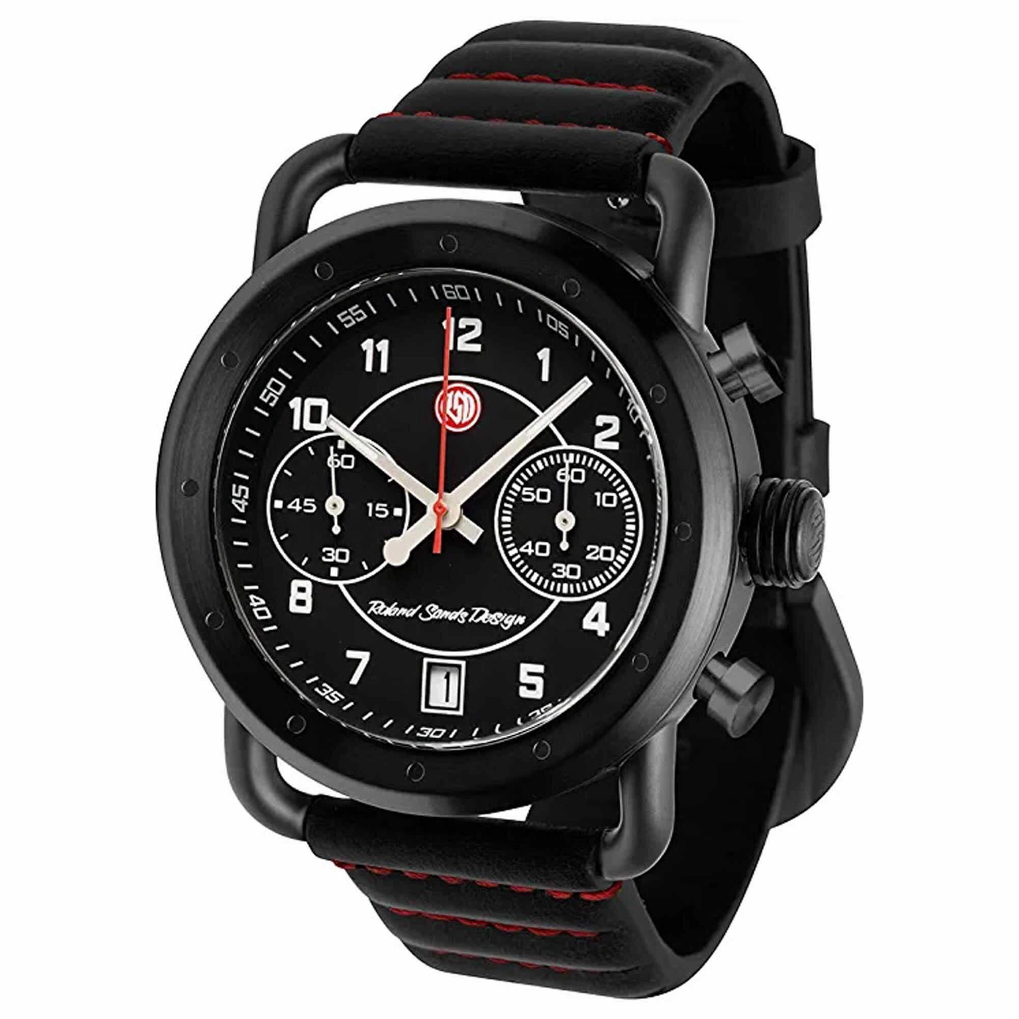 Szanto Icon Unisex Watch - Roland Sands Signature Black and Red Strap | IC RS 2252