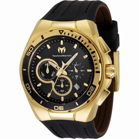 Technomarine Men's Chrono Watch - Cruise Steel Black and Gold Dial Strap | TM-120020