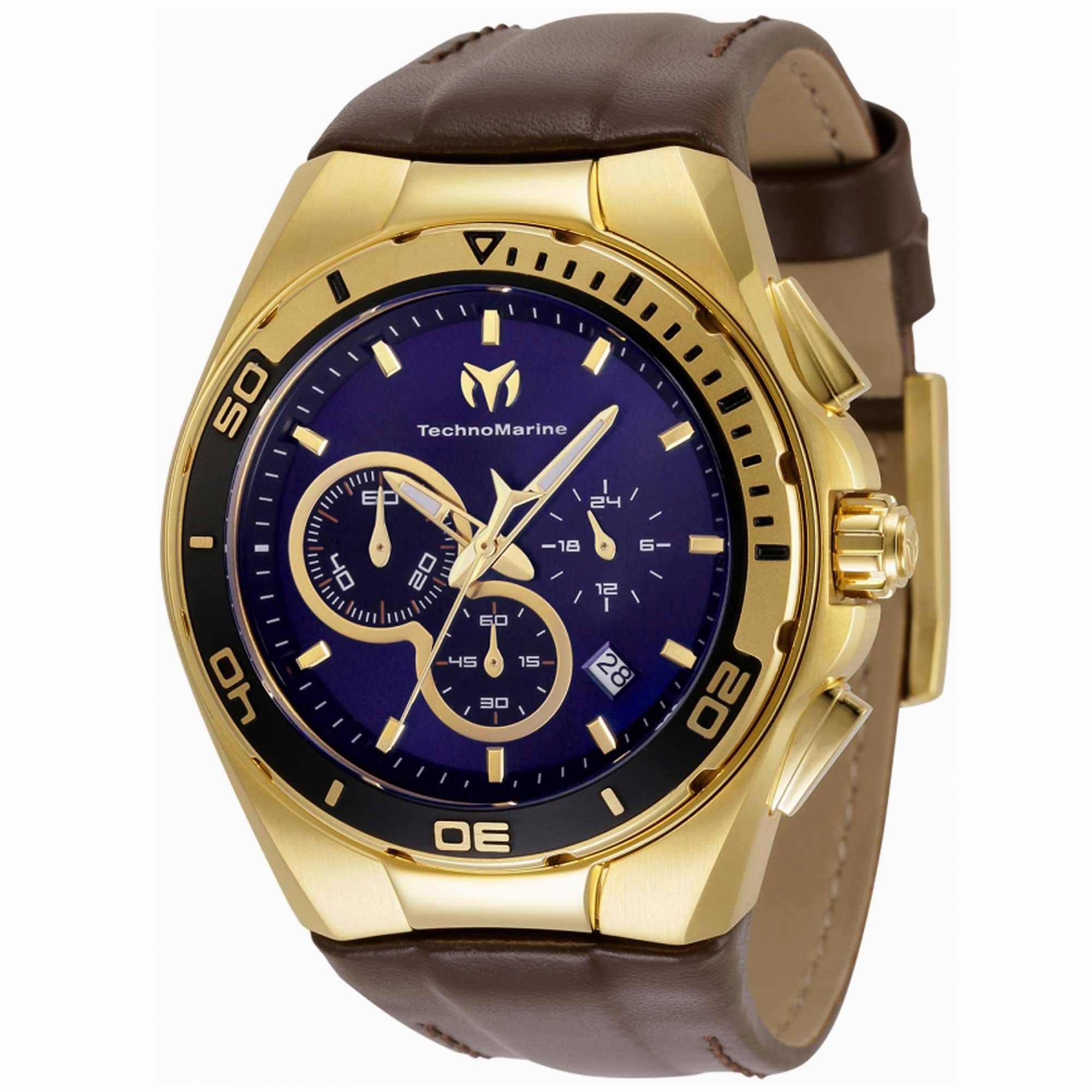 Technomarine Men's Chrono Watch - Cruise Steel Blue and Gold Dial Strap | TM-120019