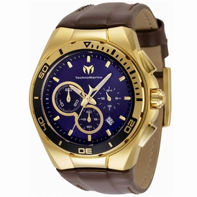 Technomarine Men's Chrono Watch - Cruise Steel Blue and Gold Dial Strap | TM-120019