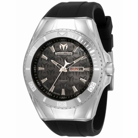 Technomarine Men's Quartz Watch - Cruise Monogram Black Dial Rubber Strap | TM-115372