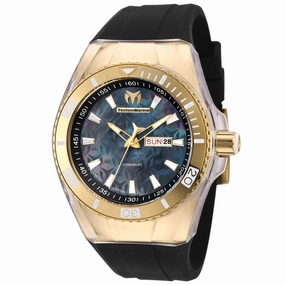 Technomarine Men's Quartz Watch - Cruise Monogram Black Dial Rubber Strap | TM-115374