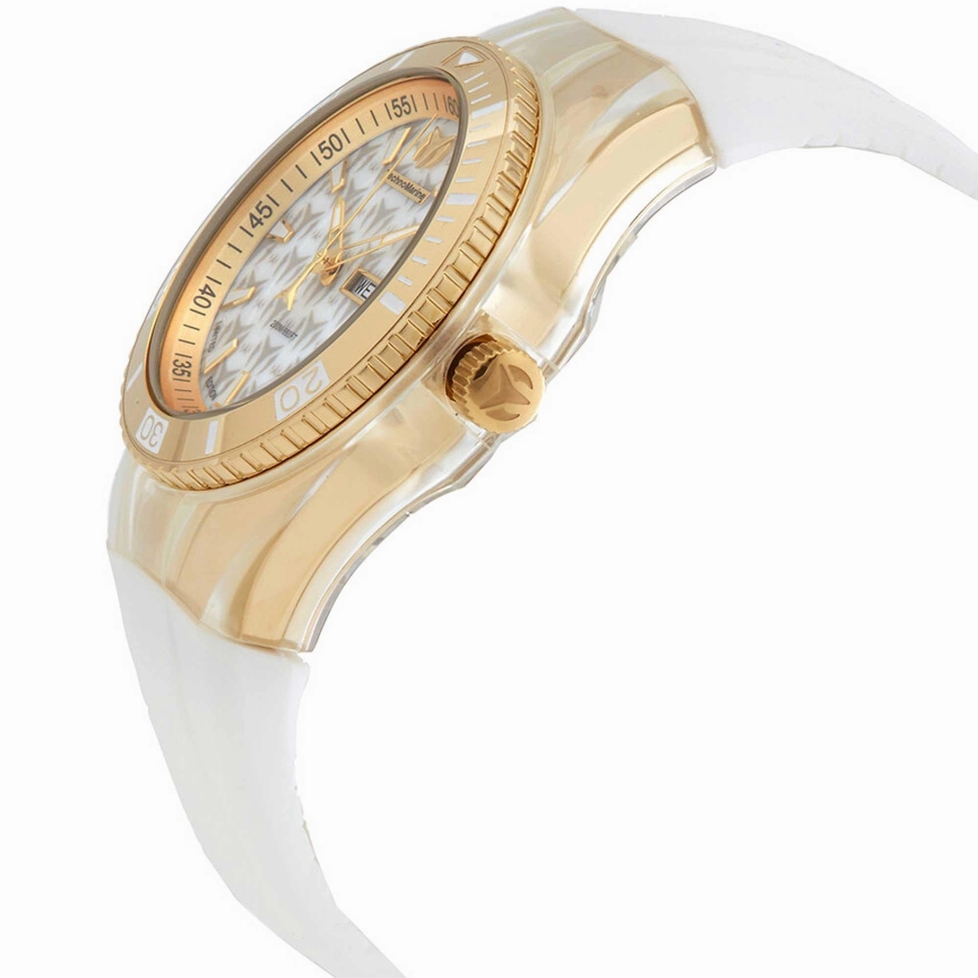 Technomarine Men's Quartz Watch - Cruise Monogram White Dial Rubber Strap | TM-115373