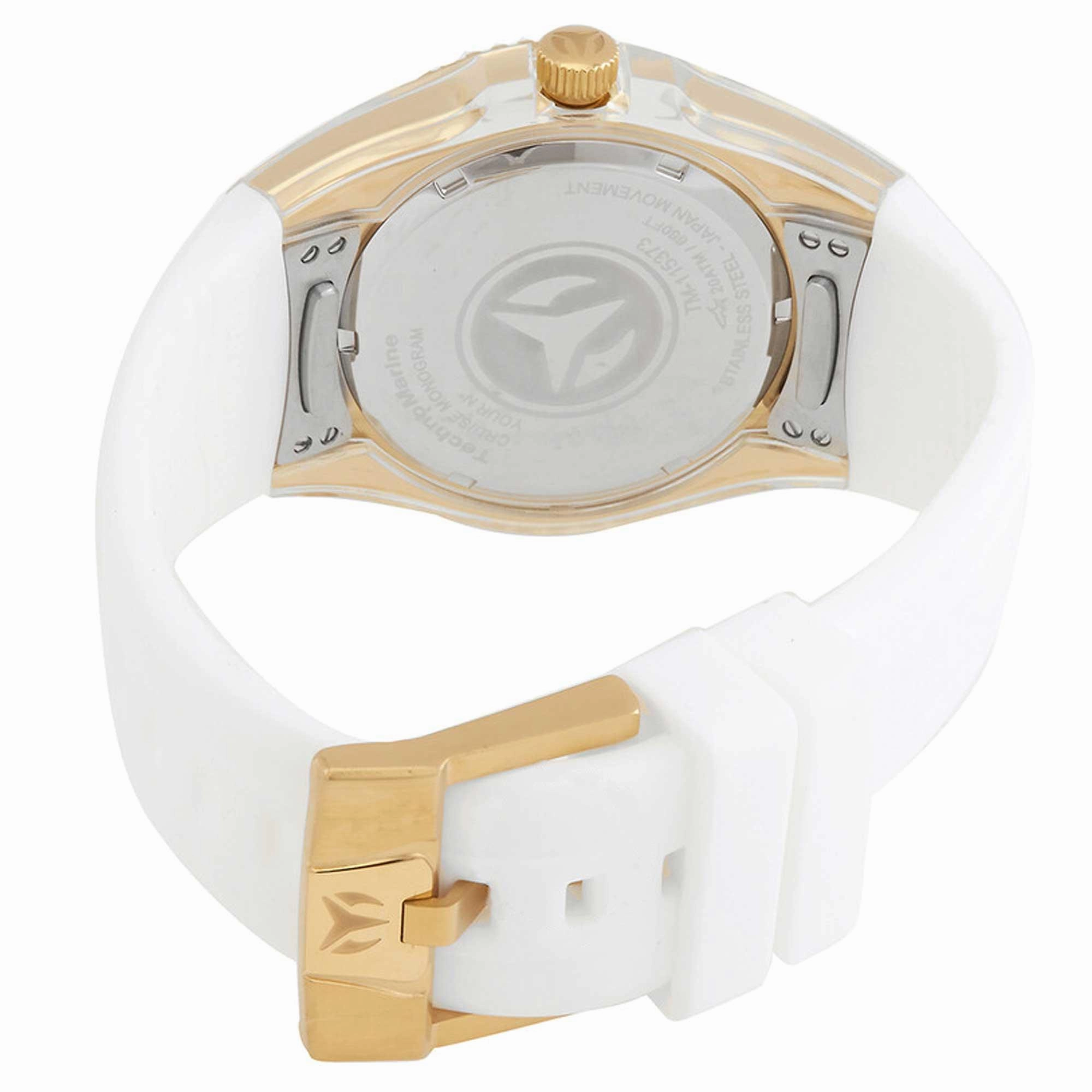Technomarine Men's Quartz Watch - Cruise Monogram White Dial Rubber Strap | TM-115373